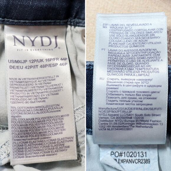 NYDJ Size 12 Petite Marilyn Straight Crop Jeans Mesquite Blue Wash - Picture 11 of 12